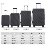 Apelila 4PC 18-28 Inch Hardshell Luggage ABS Luggages Sets With Spinner Wheels Hard Shell Spinner Carry On Suitcase (Black, 4 PCS)