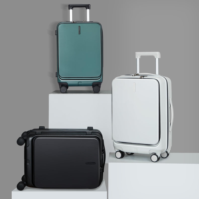 Hanke 20 Inch Carry On Luggage with Wheels, Hard Shell Suitcases TSA Approved Travel Luggage Carry-On Hard Case Luggage(Blackish Green)