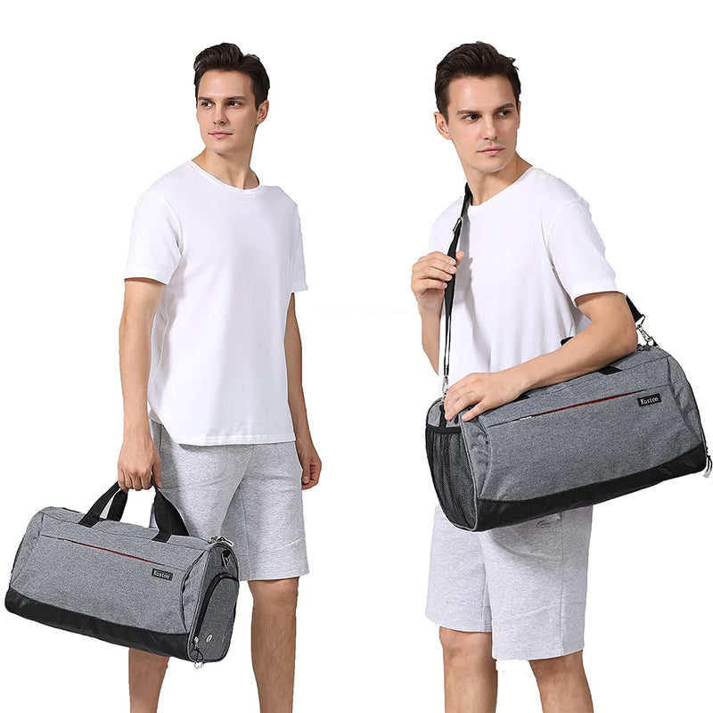 Kuston Sports Gym Bag with Shoes Compartment Travel Duffel Bag for Men and Women