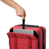 D_b_ Ramverk Front-Access Carry-On 21 Inch Hardside Luggage, Compact Suitcase with Silent 360 Spinner Wheels, TSA Lock, Interior Laptop Compartment and Two Zipper Dividers, Sprite Lightning Red