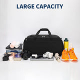 iFARADAY 47L Travel Duffel Bag with Shoe Compartment, Weekender Gym Duffle Bag with Luggage Sleeve & Multiple Pockets for Overnight Trips (Black)