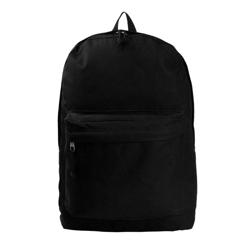 K-Cliffs Classic Bookbag Basic Backpack Simple School Book Bag Casual Student Daily Daypack 18 Inch with Curved Shoulder Straps Black