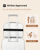 LUGGEX Carry on Luggage, Lightweight Suitcase 2 Piece with Spinner Wheels (White, 14/20)