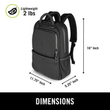 Kenneth Cole REACTION Logan Neoprene Travel 16" Laptop Backpack, Black