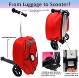 Fast Forward Spider-Man 18" Ride-On Suitcase Scooter - Lightweight Carry-On Scooter Luggage