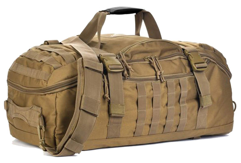 Miramrax Travel Duffle Bag Backpack for Men - Large Tactical Bags Weekender Gym Bag for Overnight Traveling Military Workout Deployment Sports (Coyote, 80L)