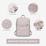 GOLF SUPAGS Travel Laptop Backpack for Women Anti Theft Slim Durable College Bookbag Business Computer Bag Fit 13.3Inch Notebook (Pinkish Grey, 13.3Inch)