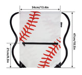 HOLYLUCK Drawstring Backpack Bag Sport Gym Sackpack (white baseball)