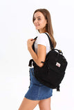 LuckyZ Small Cloth Backpacks Womens Casual Style Lightweight Canvas Backpack Book Bag Travel Daypack Handbag Purse, Black