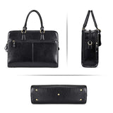 Kattee Genuine Leather Briefcase for Women, Large Capacity Laptop Bag with Luggage Tag