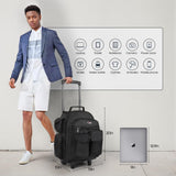 New York XPress 20'' Rolling Backpacks, 2 in 1 Travel Backpack for Man/Women,Backpack for Travel w/Wheels,Trolley Suitcase w/Telescopic Handle,2560-Black