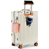 22 inch carry on luggage suitcase locks TAS approved Hardside Lightweight Suitcase with Cup Holder TSA Lock Carry On Luggage with USB Port Phone Holder suitcases with 360° 8 Double Spinner Wheels
