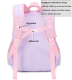 JIANYA Girls Backpack for School Mermaid School Bags Kindergarten Kids Backpacks with Lunch Box & Chest Strap, Light Blue
