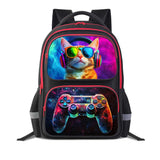 HiGaits Cartoon Kids Backpack for School - 17 Inch Lightweight Bookbag with 3D Reflective Design & Luminous Safety Strips | Durable 600D Polyester, Adjustable Straps for Ages 6-18
