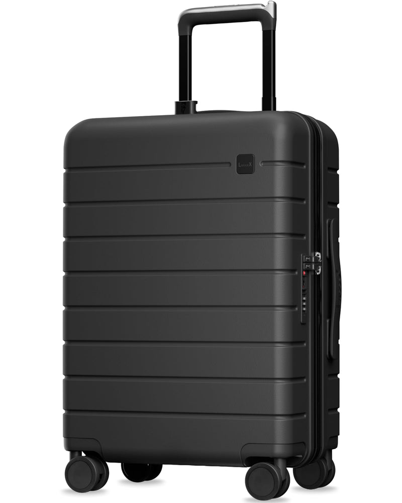 LUGGEX Carry On Luggage,HUP3 Accelerate Access with DiHook, Handy Pouch, 20 inch Expandable Hard Shell Suitcases with Spinner Wheels (EX-Enhance,Reef Black,20 Inch,37L-41L)