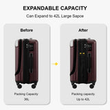 LEVEL8 Grace Large Carry on Luggage, 20 Inch Expandable Hardside Suitcases with wheels, Abs+Pc Harshell Spinner Luggages with Tsa Lock, Red