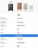 LUGGEX Carry On Luggage Top Opening, FLT Expandable Polycarbonate Hard Shell Suitcase with Wheels (FX-Lite, Charcoal Metallic, 20 Inch, 36L-41L)