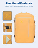Hynes Eagle Carry on Backpack 38L Large Travel Backpack for Women Flight Approved Weekender Bag Laptop Backpack Men 15 inches Yellow