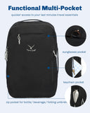 Hynes Eagle TSA Friendly Travel Backpack for Men Women Carry on Backpack 40L Flight Approved Laptop Backpack for 17 inches Compressible Weekender Bag Overnight Backpack Jet Black