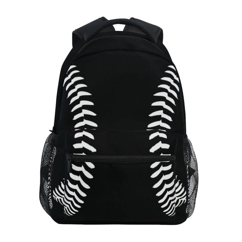 Miaoquhe Black Baseball Backpacks School Bookbag for Kids Sport Softball Backpacks Laptop Shoulder Bag for Women Girls Men Boys School Casual Daypack for Travel Hiking Camping
