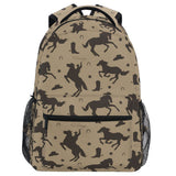 Wamika Cowboy Horse Kids Backpack Western Desert School Backpacks Boys Girls Daypack Book Bag