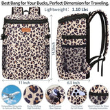 Backpack Cooler for Women, Soft Cooler Backpack with Cooler Compartment Insulated Waterproof Ice Pack Cooler Bag for Women Black Brown Pattern