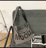 Canvas Messenger Vintage Big Alt Emo Crossbody Bag Goth Punk Shoulder Satchels Harajuku Grunge Handbag (Brown)