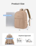 LOVEVOOK College Laptop Backpack for Women, Puffer Quilted Casual Daypack Fits 15.6 Inch Laptop, Lightweight Travel Backpack Work Bookbag, Coffee Brown
