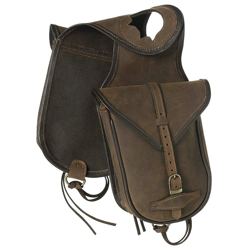 Tough 1 Soft Leather Trail Riding Saddle Horn Bag Brown
