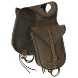 Tough 1 Soft Leather Trail Riding Saddle Horn Bag Brown