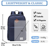 VASCHY School Backpack, Ultra Lightweight Backpack for Men Women Bookbag for Kids Teen Boys Girls Navy