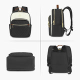 MATEIN Mini Backpack Purse for Women, Fashion Small Purse Backpack, Waterproof Casual Daily Cute Shoulder Bag Ladies Handbags for Travel Work College, 2pcs Sets, Black-Beige