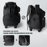 New York XPress 20'' Rolling Backpacks, 2 in 1 Travel Backpack for Man/Women,Backpack for Travel w/Wheels,Trolley Suitcase w/Telescopic Handle,2560-Black