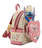 Loungefly Disney Lilo and Stitch Chef Stitch Angel Cake Mini Backpack Womens Sprinkles Hearts Bag