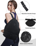 RHDZO Drawstring Backpack Gym Backpack with Shoe Compartment for Men Women String Sports Bag with Wet Pocket Cinch Swim Beach Bag, Black (Patent Pending)