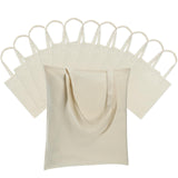 Carbrea 12 Pack Canvas Tote Bag - Lightweight Thin Tote Bags Bulk Blank Shopping Reusable Grocery Bags for DIY Gift Sublimation Activity - Beige