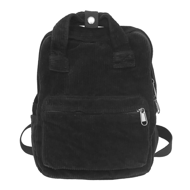 Makukke Small Corduroy Backpack Purse for Women - Vintage Mini Fashion Casual Aesthetic Backpack, Black