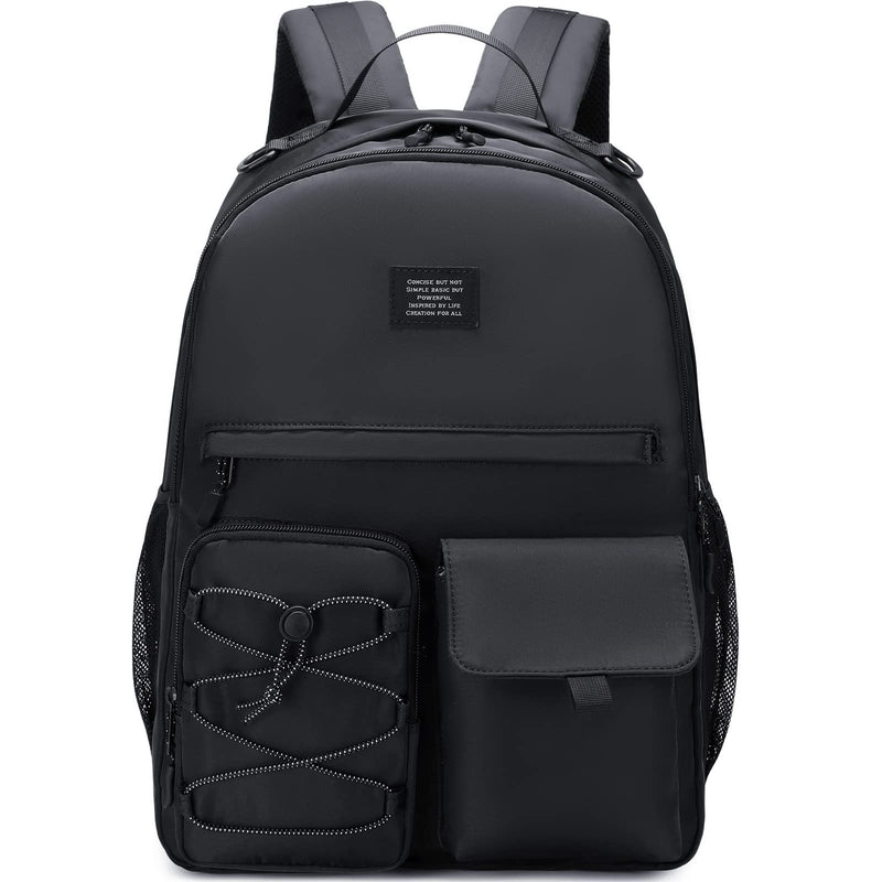 Lohol Fashion Backpack with Anti Theft Pocket, Water Resistant Travel Daypack for Teen Girls & Boys (Black)