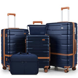 NEISIA Luggage Sets 3 Piece with TSA Lock Hardside PC+ABS Carry On Suitcase with Spinner Wheels Lightweight Rolling Travel Luggage Sets with YKK Zippers (Navy)