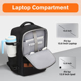 Bymontin Smart Suitcase-style Laptop Backpack, 25L / 35L Practical Travel Bag for Work, Leisure & Flight, Luggage-Style Commuter Pack (Black, 25L)