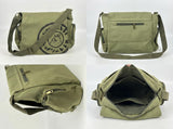 Zxtvmn Japanese New 2026 My Neighbor Canvas Messenger Bags Cartoon Students Book Crossbody Bags with Mutiple Pockets, Compatible with my neighbor totoro bag (Khaki)