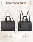MATEIN 17.3 Inch Laptop Briefcase, Extra Large Convertible Briefcase Backpack for Women, Waterproof Laptop Bag for Work, 3 in 1 Shoulder Bag Computer Messenger Bag Gift for Business Office Lady, Black