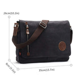 AUGUR Messenger Bag,Casual Shoulder Sling Bag Canvas Satchel Bag Crossbody Bags for Men Work Office Laptop Bag fit 13 inch - Black