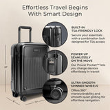 Briggs & Riley Essential 22" Carry On Expandable Spinner - Luggage for Travel, Suitcases with Wheels, Hardside Rolling Bag for Men & Women, Self-Repairing Zipper - Sympatico Collection, Black