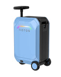 AOTOS Smart Rideable luggage-Roller carry-on luggage 22x14x9-TSA, Airline-Approved 22 inch Hardshell,Zipperless Travel Suitcase with Rolling WheelsApp Control -Cabin Suitcase for Airport Travel(Blue)