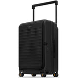 LEVEL8 Adventure Checked Hard Shell Carry on Luggage Airline Approved, Front Side-lid Opening Design,Expandable Case Wide Trolley Handle,Suitcases with Wheels,Travel Bag with Tsa Lock, 24 Inch, Black