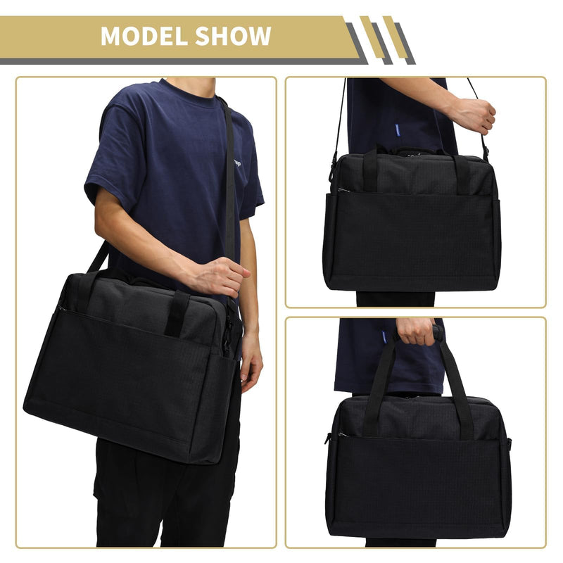 iFARADAY Carry on Duffle Bag for Travel - 16x7x12.5 Airline Approved Personal Item Travel Bag with Shoulder Strap for Men and Women (Black)