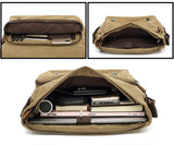 Sechunk Canvas Vintage Messenger Bag Shoulder bag Leather Cross body bag Large Travel Crossbody bags for men women 13inch Laptop