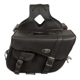 Milwaukee Leather SH665ZB Black Large Braided Zip Off PVC Throw Over Motorcycle Saddlebags - One Size