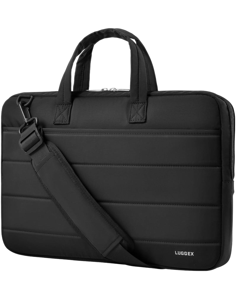 LUGGEX Laptop Case Sleeve 17-17.3 Inch, LTX02 360° Protective 17 Inch Laptop Shoulder Bag Computer Carrying Case Compatible with HP, Dell, Lenovo (LTX-Core, Black)